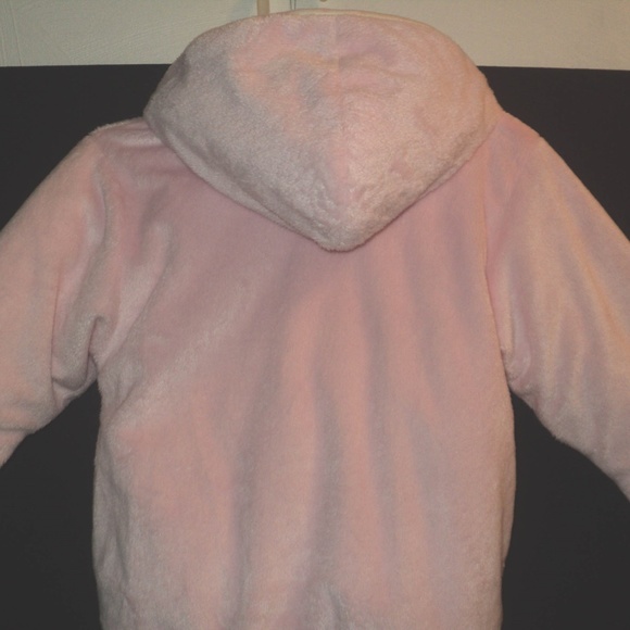 U.S. Polo Assn. Girl's 6-9 Mos Pink Bunting Pram Plush Hooded - Picture 5 of 7